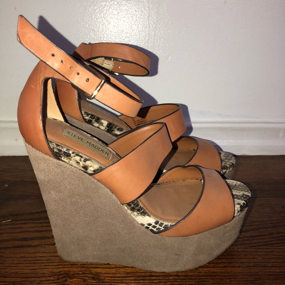 Steve Madden boho wedges with animal print detail